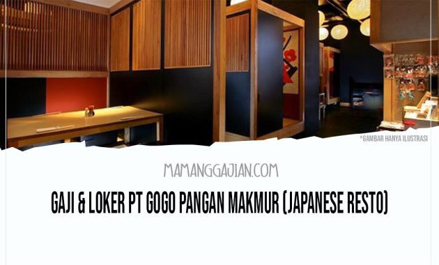 Gaji & Loker PT Gogo Pangan Makmur (Japanese Resto)